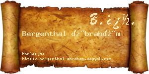 Bergenthal Ábrahám névjegykártya